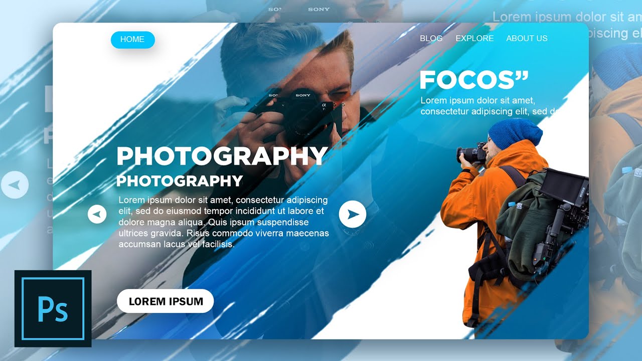 Landing page | Web design | Photoshop Tutorial  | Speed Art
