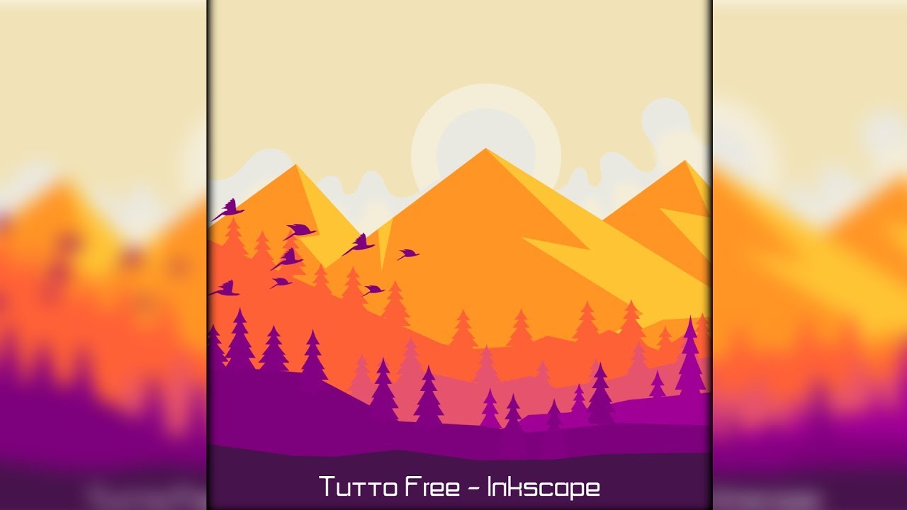 Inkscape na Prática - Arte vetorial paisagem montanhosa