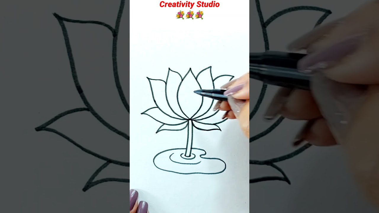 #lotus, #lotusflower, lotus drawing colour..