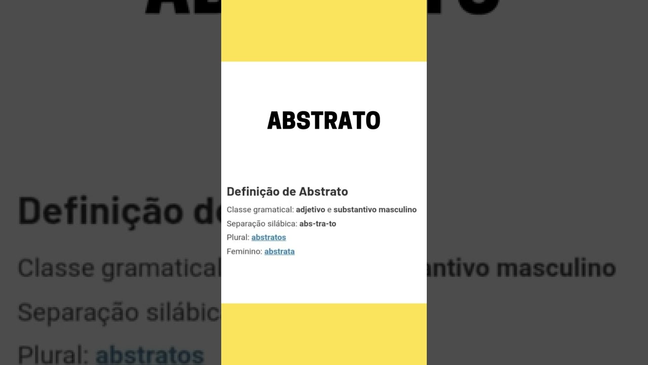 O QUE SIGNIFICA ABSTRATO!!!#shorts