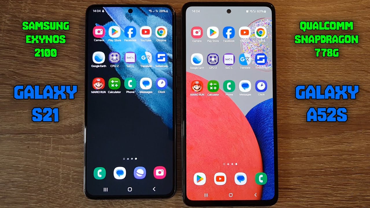 Samsung Galaxy S21 (Exynos 2100) vs Samsung Galaxy A52s (Snapdragon 778G) - Speed Test (One UI 6.1)