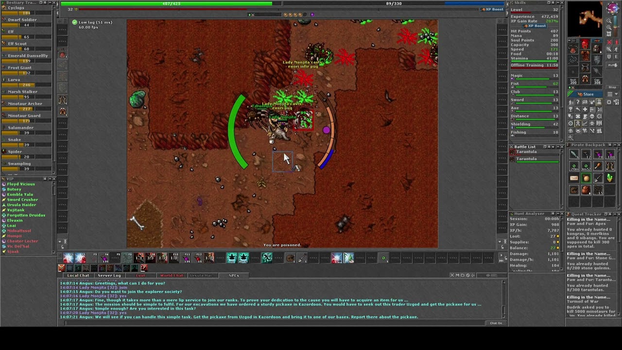 Tibia - MONK DESDE CERO - Level 32 task y nueva cave
