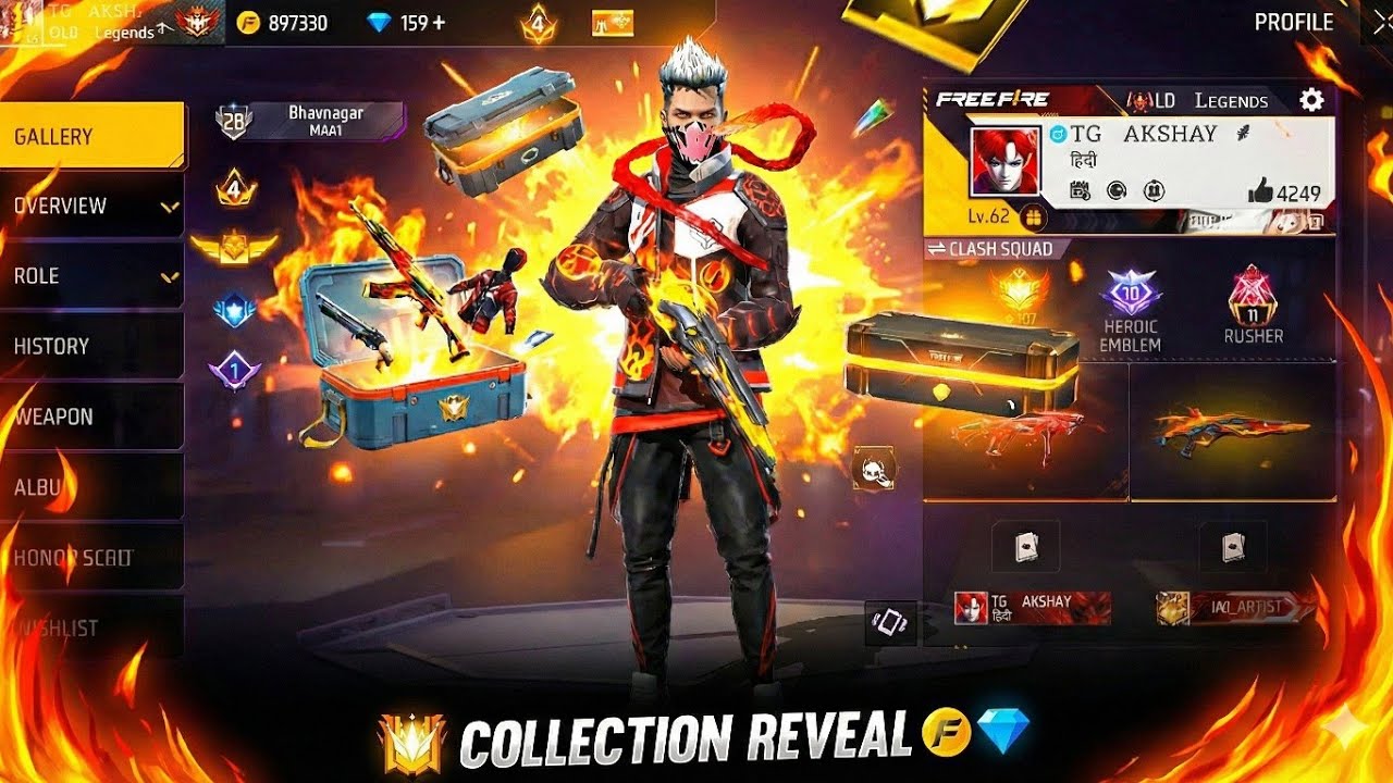 My Free Fire ID Collection Reveal 😱 | Old + Rare IDs 🔥 | TG AKSHAY 