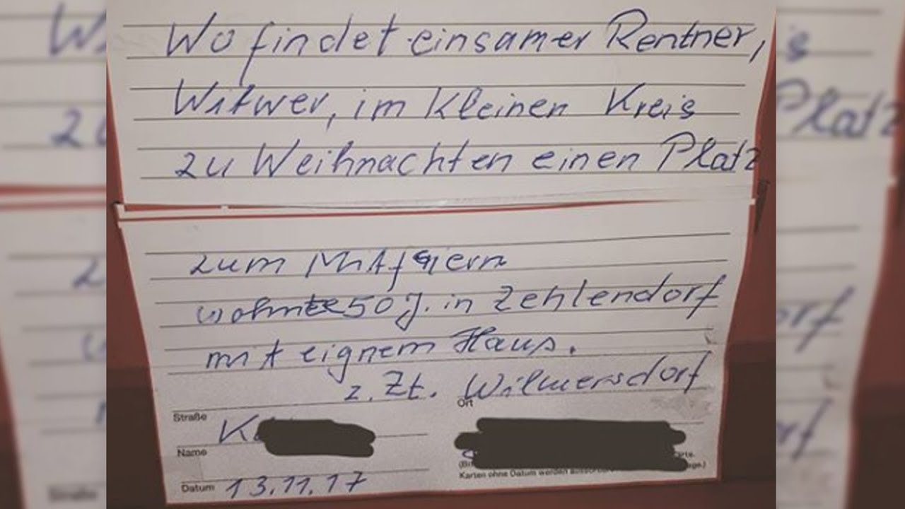 R&uuml;hrende Geschichte: Dieser Opa sucht eine Familie f&uuml;r Weihnachten!