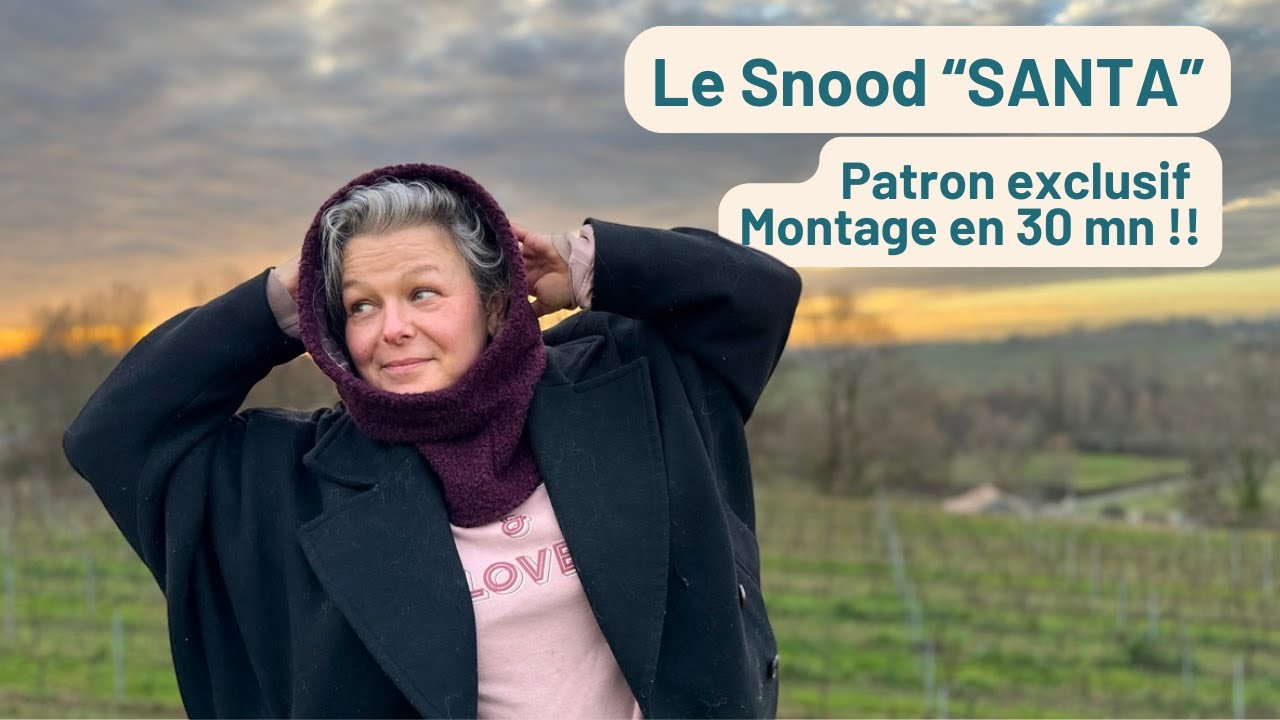 Snood capuche Santa 🧣 Patron PDF | Tuto couture hiver confortable ❄️