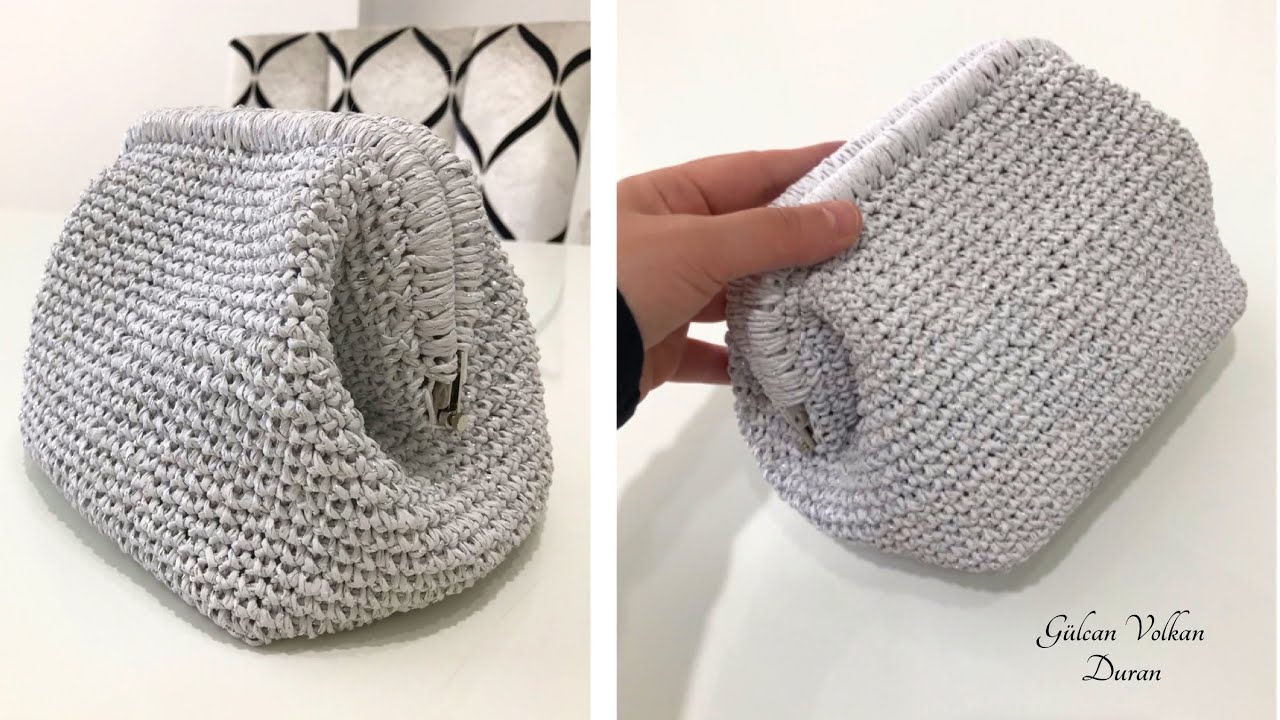 ✨Simli Abiye Çanta Yaptım 🥰👛 Ritzz Marka Simli Kağıt İle Örgü Burslu Çanta Yapımı