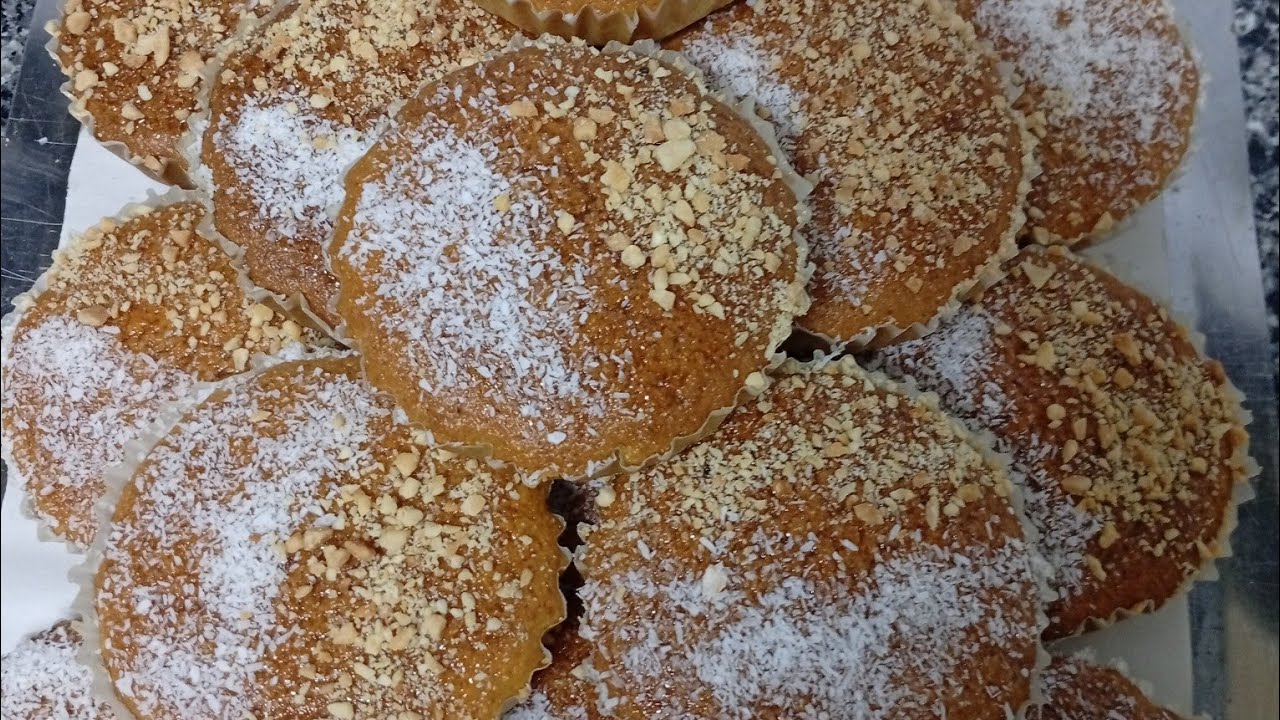 ميني بسبوسة غير بجوج بيضات كتوجد في ربع ساعة كاتجي لذيذه