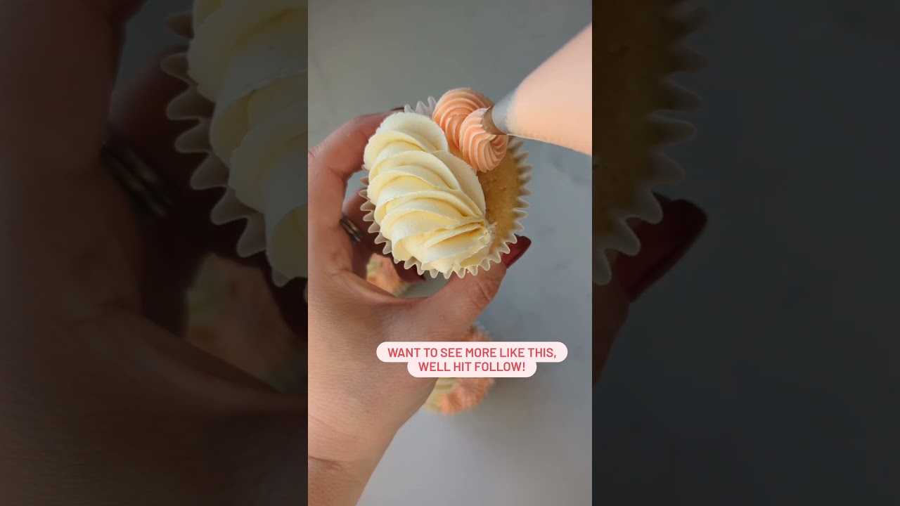 Cupcake piping, using a Wilton 1M nozzle and a 4B nozzle. #cake #buttercreamcakes #cupcakes
