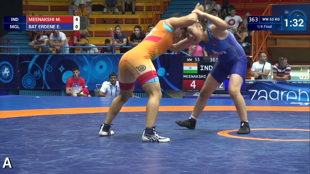 1/4 WW - 53 kg: M. MEENAKSHI (IND) v. E. BAT ERDENE (MGL)