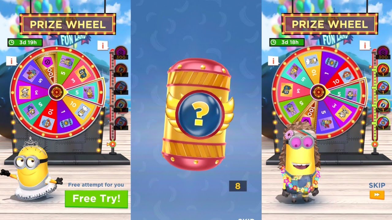 Minion rush | Prize wheel mega reward |#38
