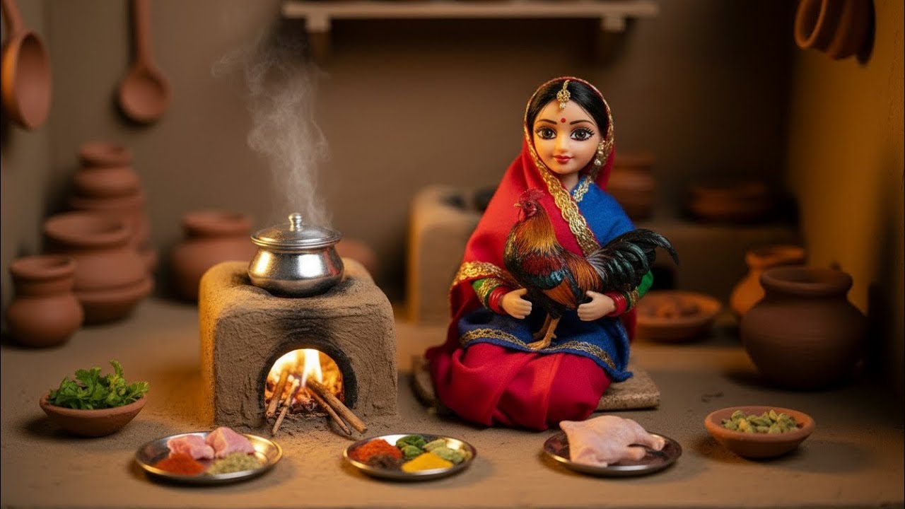 Miniature Doll Chicken Biryani ASMR | Tiny Village Mud Kitchen Cooking Story