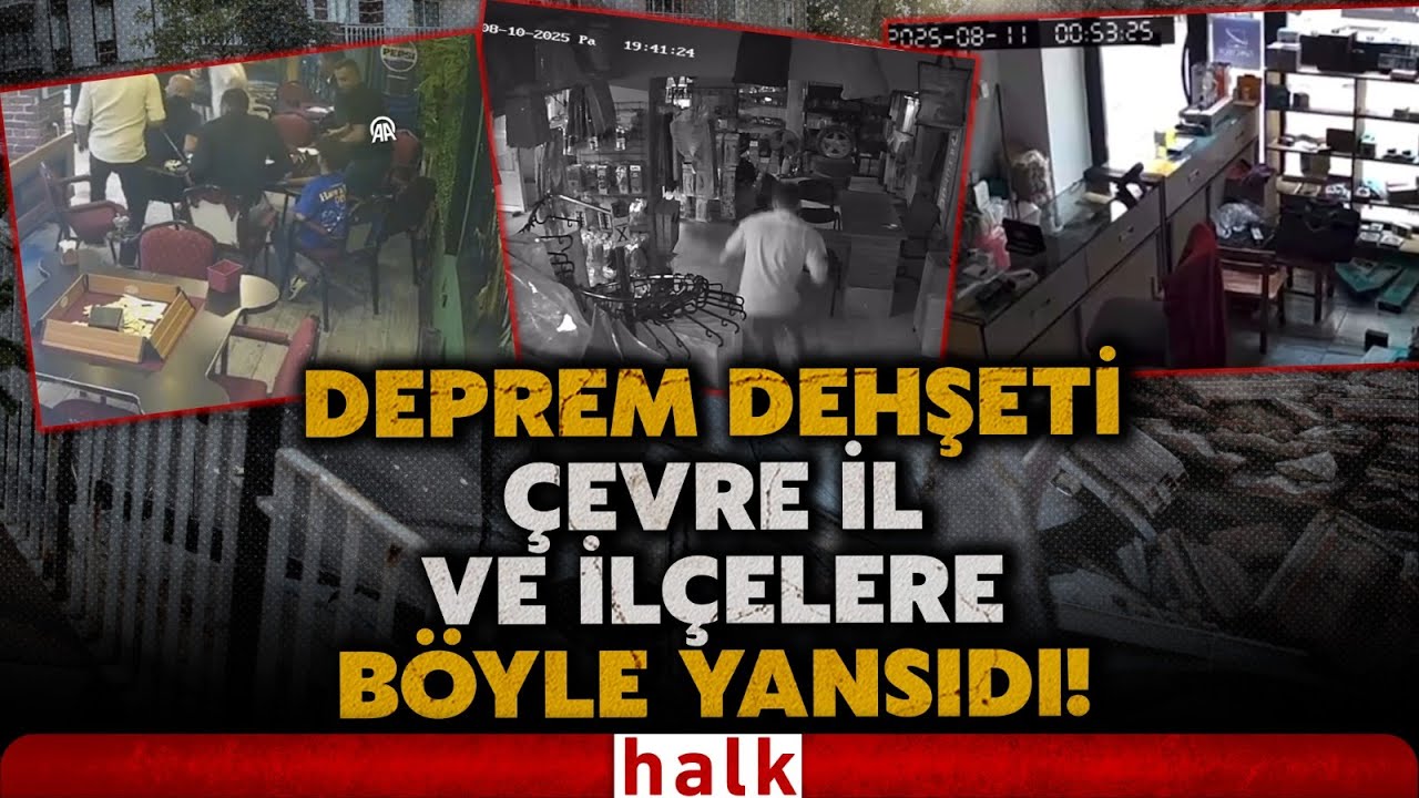 Balıkesir'deki 6.1’lik depremde dehşet anları! Bigadiç'te deprem paniği böyle görüntülendi!