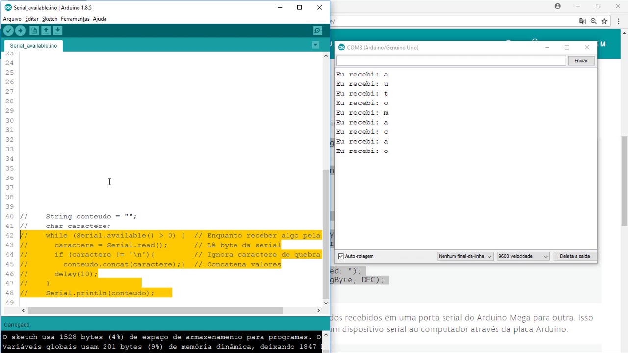 5.5.3 - Serial - available, read, reaString (Curso Arduino Aula 34)