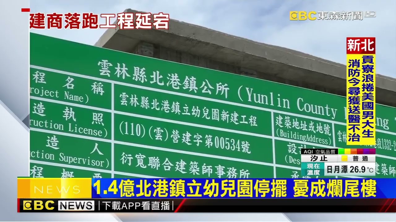 1.4億北港鎮立幼兒園蓋一半 驚傳廠商落跑@newsebc