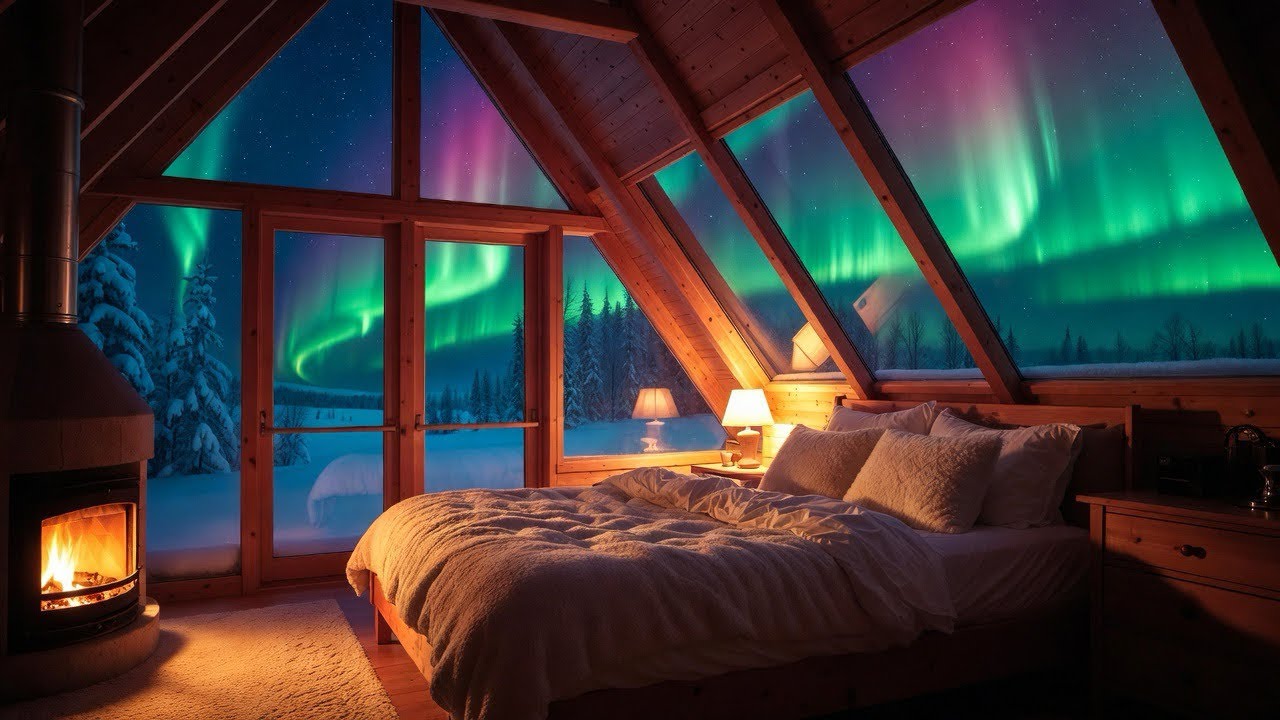 Fall Asleep Fast ❄️🔥 When Alone, Aurora Says You’re Not in Cozy Cabin 432Hz 8h Peaceful Sleep
