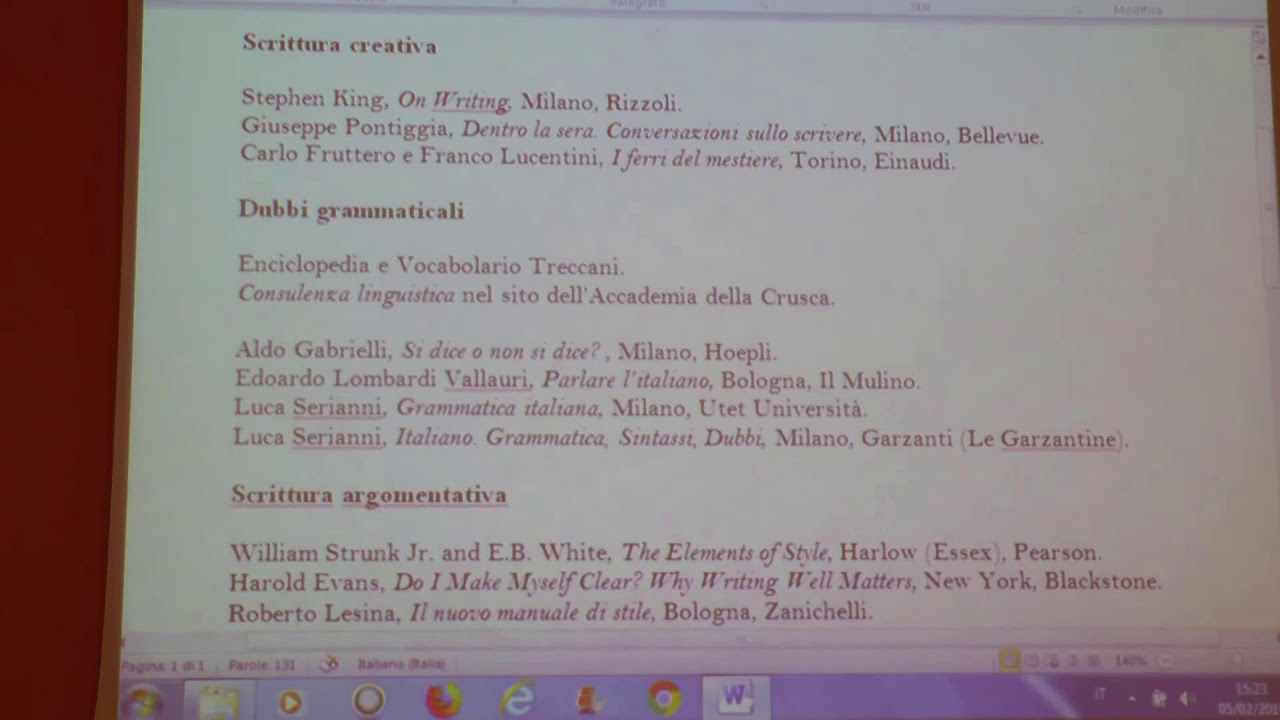 Prima parte 05/02/2019 - Prof. GIUNTA - Italiano argomentativo - II canale - 2018-2019 | Polo Roma
