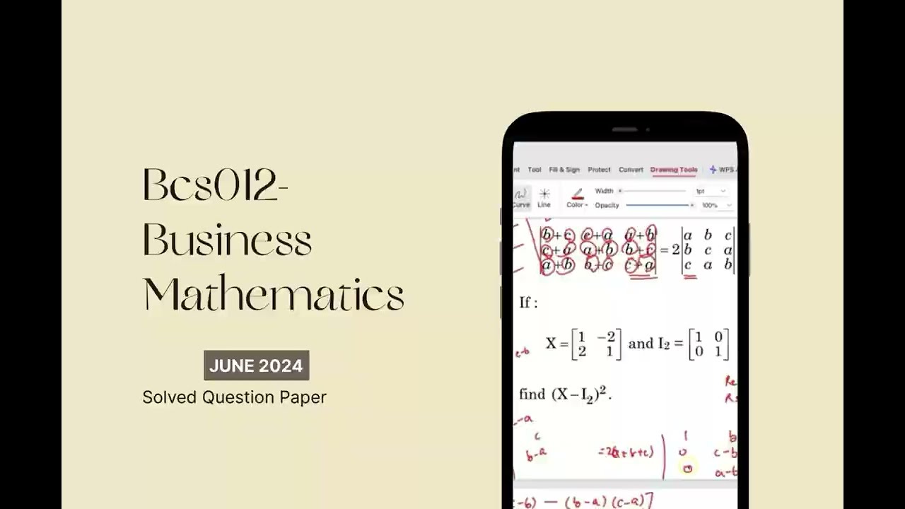 Базовая математика | BCS012 | Решённые вопросы (июнь 2024 г.) IGNOU