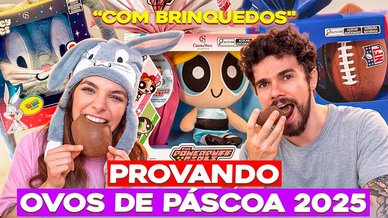Provando Ovos de Páscoa com Brinquedos 2025 | os BRINQUEDOS MAIS LEGAIS de 2025 🗣️