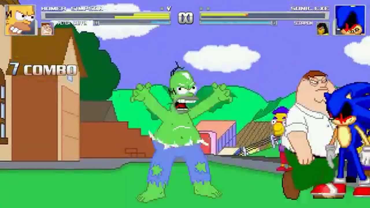 AN Mugen Request #147: Homer Simpson & Peter Griffin VS Sonic.exe & Scorpion