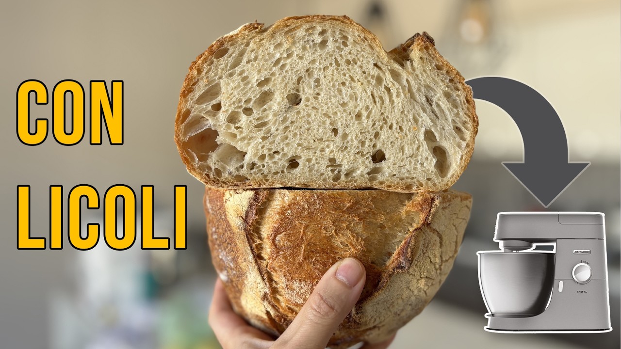 PANE CON LIEVITO MADRE (Licoli) IN PLANETARIA | senza pieghe e facilissimo da fare