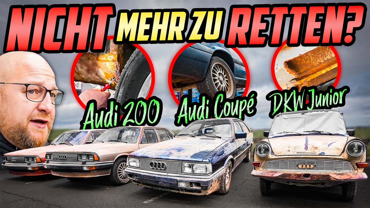 Gro&szlig;e ENTT&Auml;USCHUNG? - Audi 200, Audi Coup&eacute; & DKW Junior - ROST, UNFALLSCH&Auml;DEN & M&Auml;NGEL!