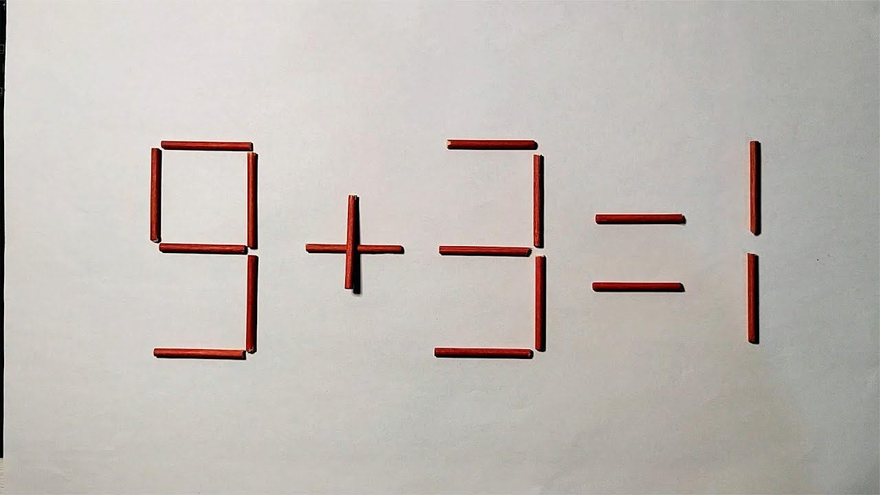 德国奥数题移动一根让9+3=1难住很多人