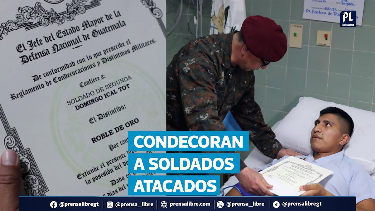 Imponen Roble de Oro a 11 soldados heridos en incidentes en Nahualá y Santa Catarina Ixtahuacán