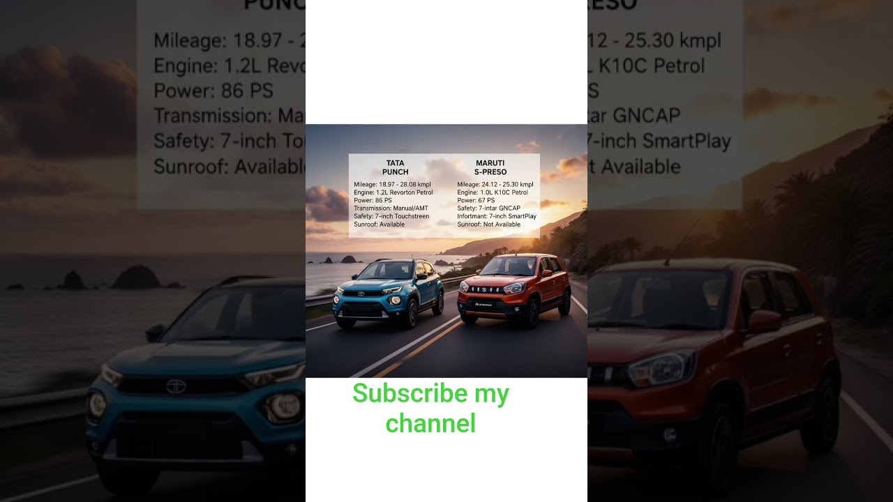 Detail comparison of tata punch and maruti spresso #marutisuzuki