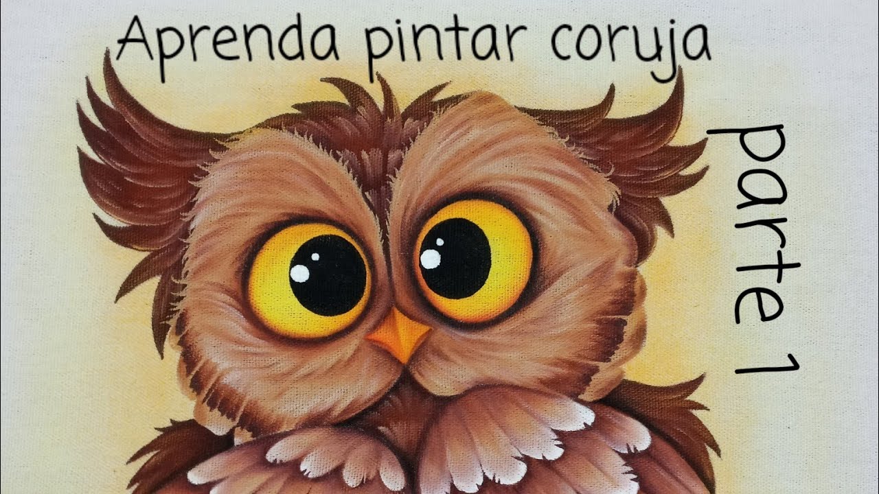 Aprenda pintar Coruja. Pintura em tecido