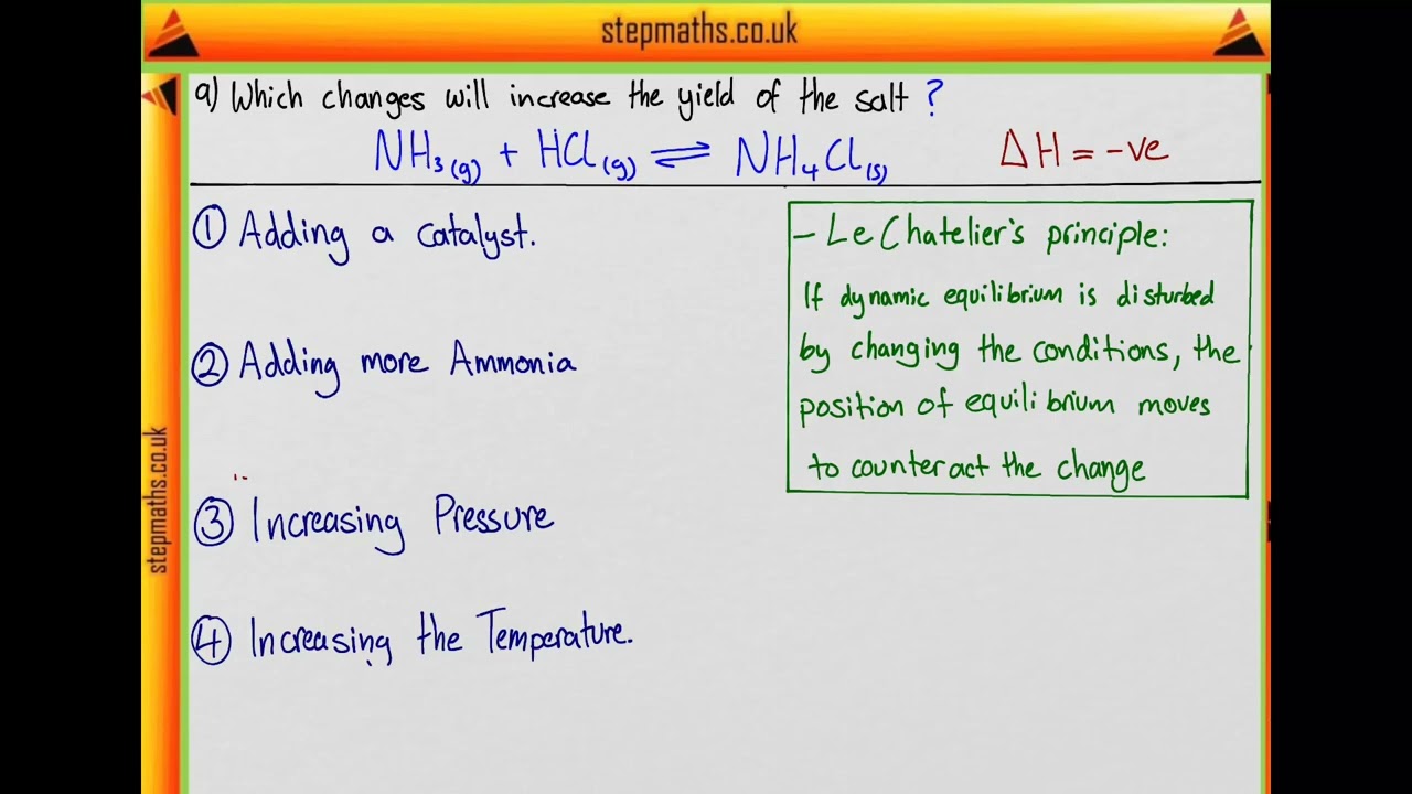 BMAT 2006 Section 2 - Q09 Chem - Increase yield of salt - Worked Solution