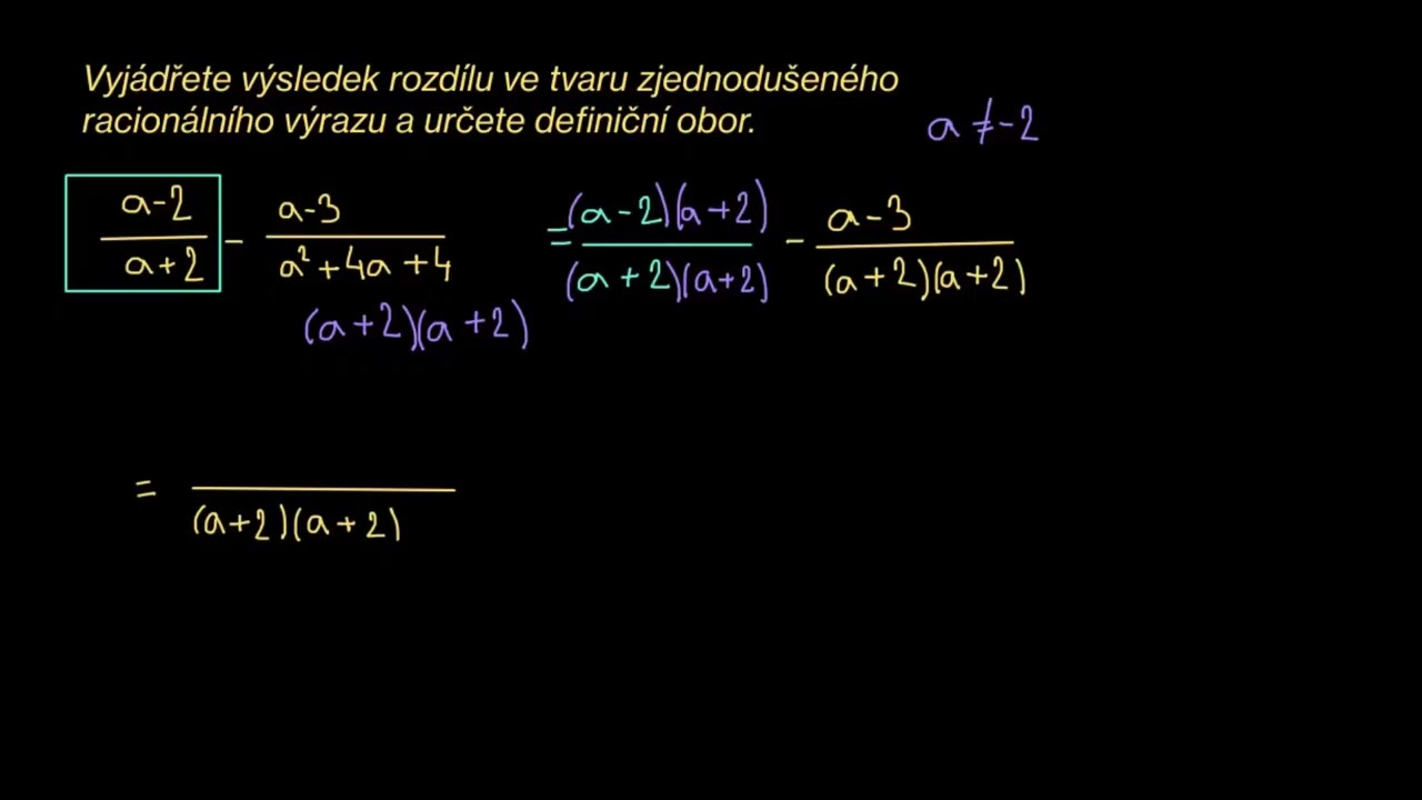 Odčítání lomených výrazů | Výrazy | Matematika | Khan Academy