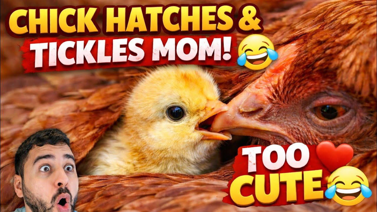 First Day Out: Chick Hatches & Tickles Mom from Inside! 😂❤️