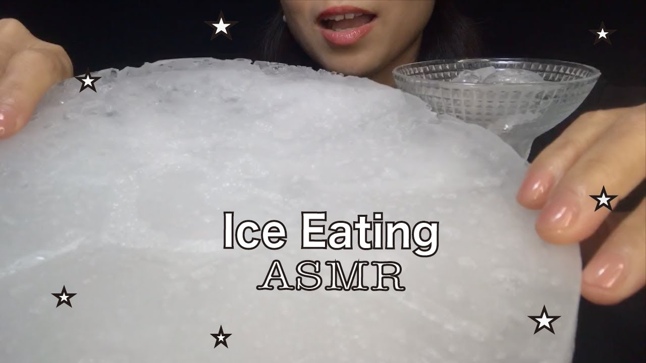 【ASMR】Super large ice powder ice＆hard ice mix ☆ ICE EATING SOUNDS