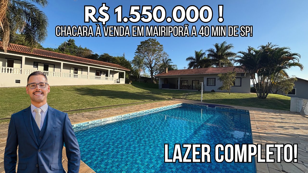 Chácara em Mairiporã - 35km de SP, Próxima a Represa - 5.000m, 3 casas, MUITO LAZER, OPORTUNIDADE! 