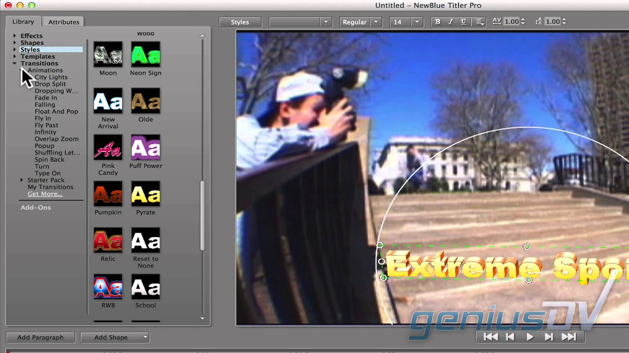 Avid Media Composer NewBlue 3D Title Tool