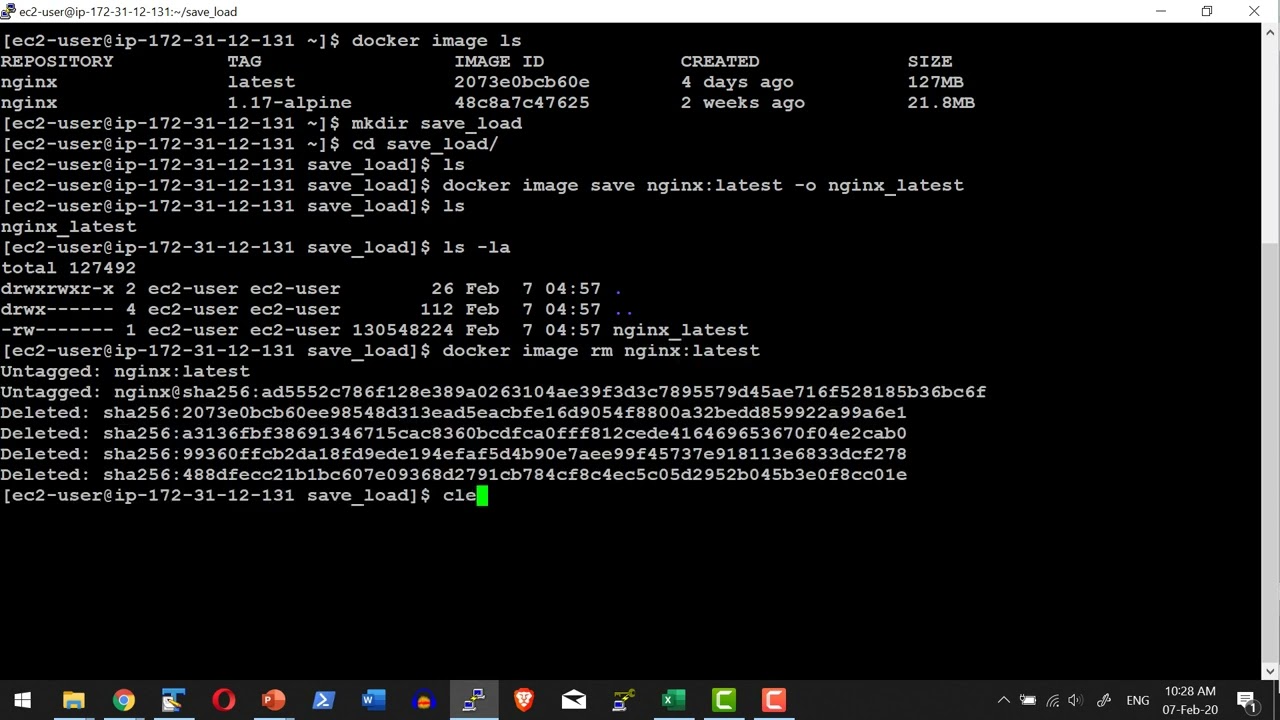 Docker Container Image Save Load Import - Video 6