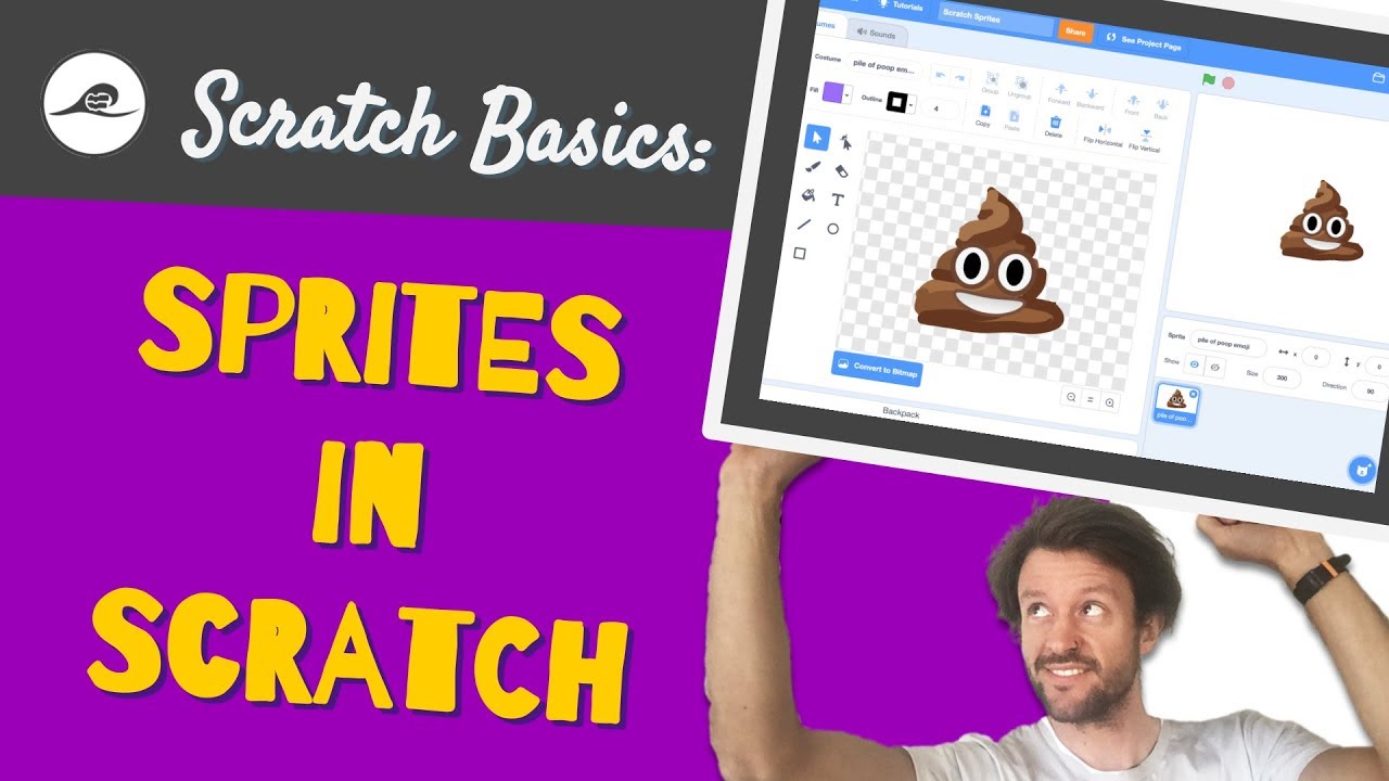 Scratch-спрайты для начинающих | Как создавать, рисовать, загружать и скачивать спрайты в Scratch 3