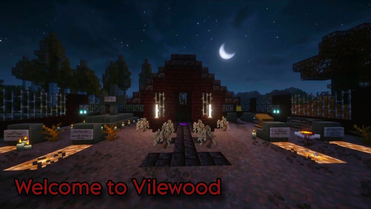 Building a haunted graveyard in Minecraft... 