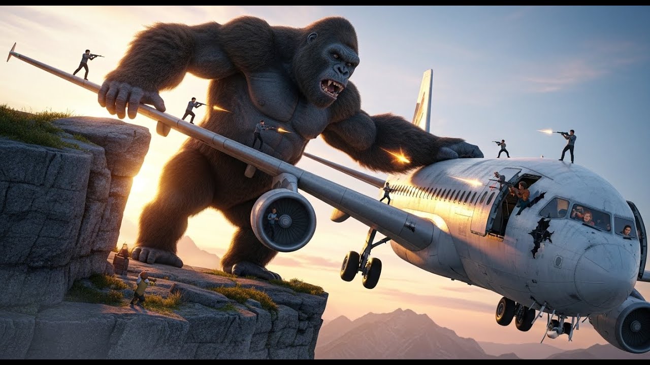 can king kong rescue the plane crash victims on a cliff