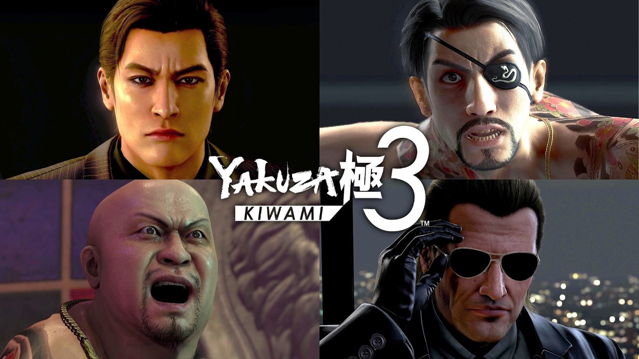 Yakuza Kiwami 3 & Dark Ties - All Boss Fights & Endings (4K 60FPS)