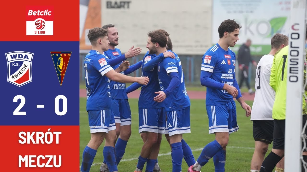 Skrót meczu Betclic 3. Ligi grupy II: Wda Świecie - Pogoń II Szczecin (2:0)