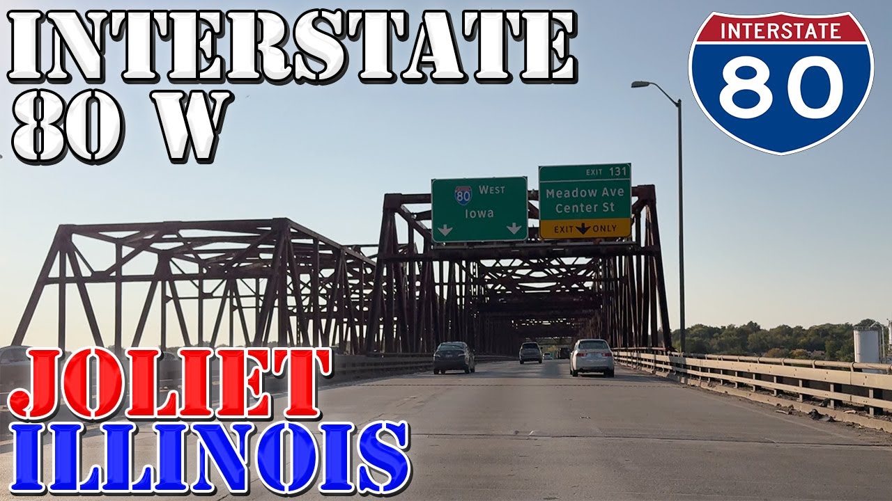 I-80 West - Joliet - Illinois - 4K Highway Drive