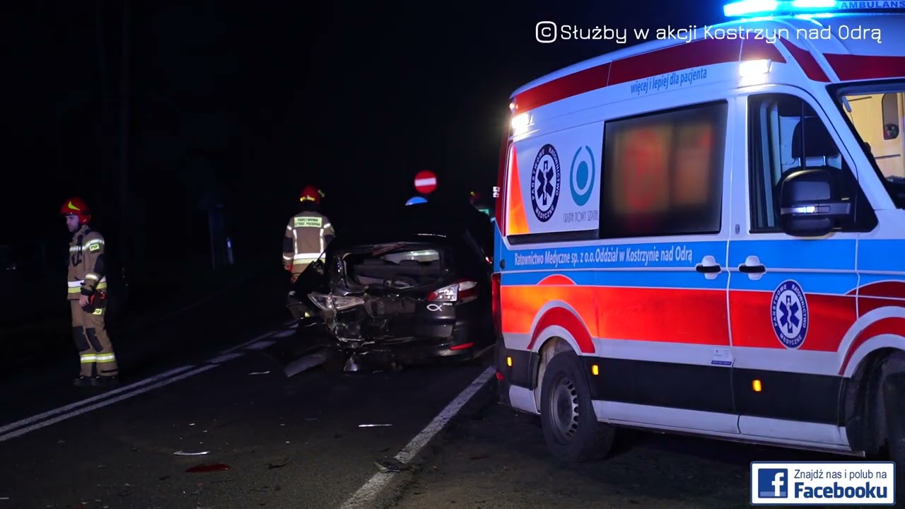 Wypadek / Zderzenie trzech samochodów / Kostrzyn nad Odrą / 16.01.2025