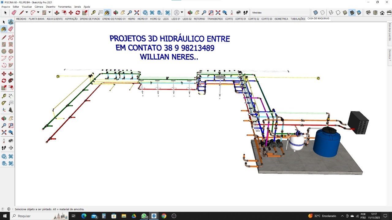 PROJETO HIDRÁULICO PISCINA BORDA INFINITA