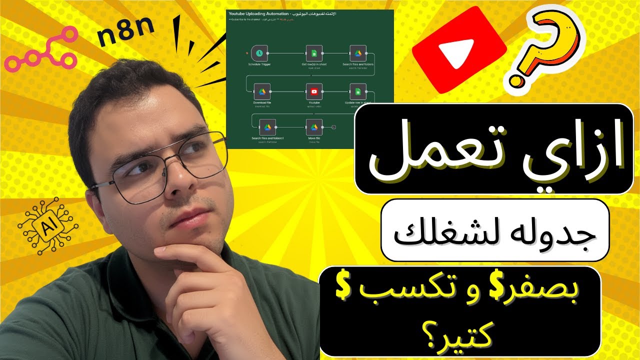 الأتمتة مع n8n: ازاي ترفع وتجدول فيديوهاتك على يوتيوب أوتوماتيك و توفر فلوس بيها و تكسب فلوس منها