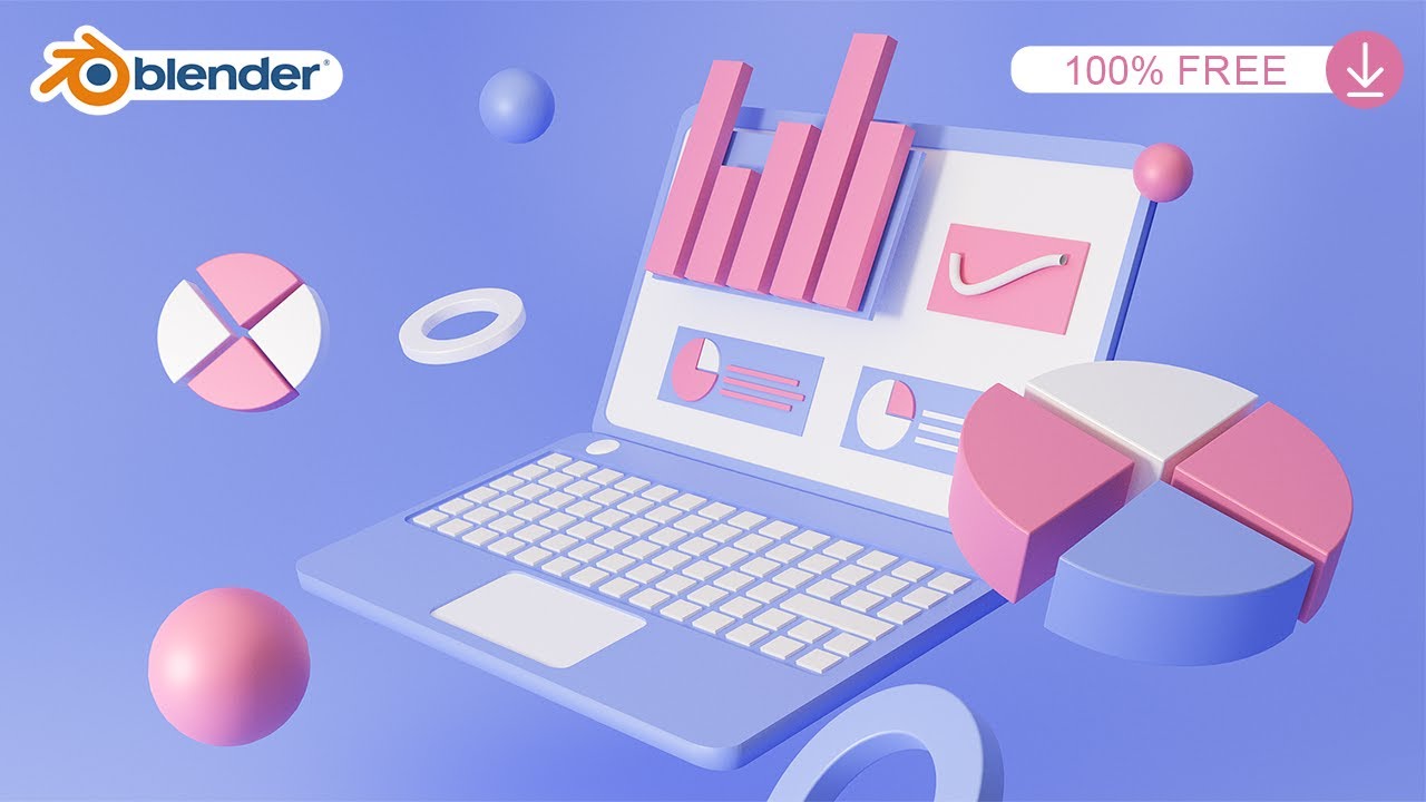 Modern 3d Illustration in blender | Making 3d web Illustration Tutorial | Blender for Beginners