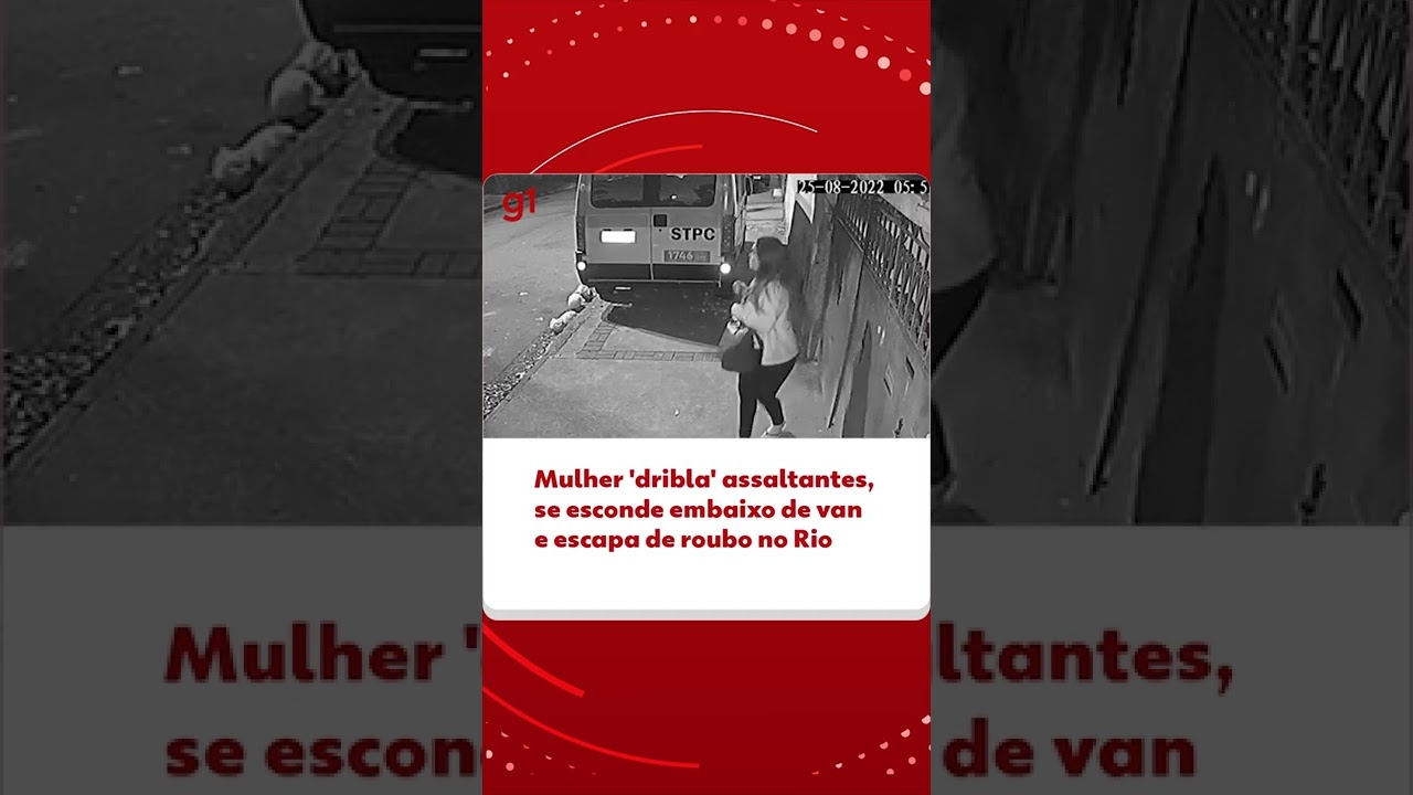Mulher 'dribla' assaltantes, se esconde embaixo de van e escapa de roubo no Rio #shorts