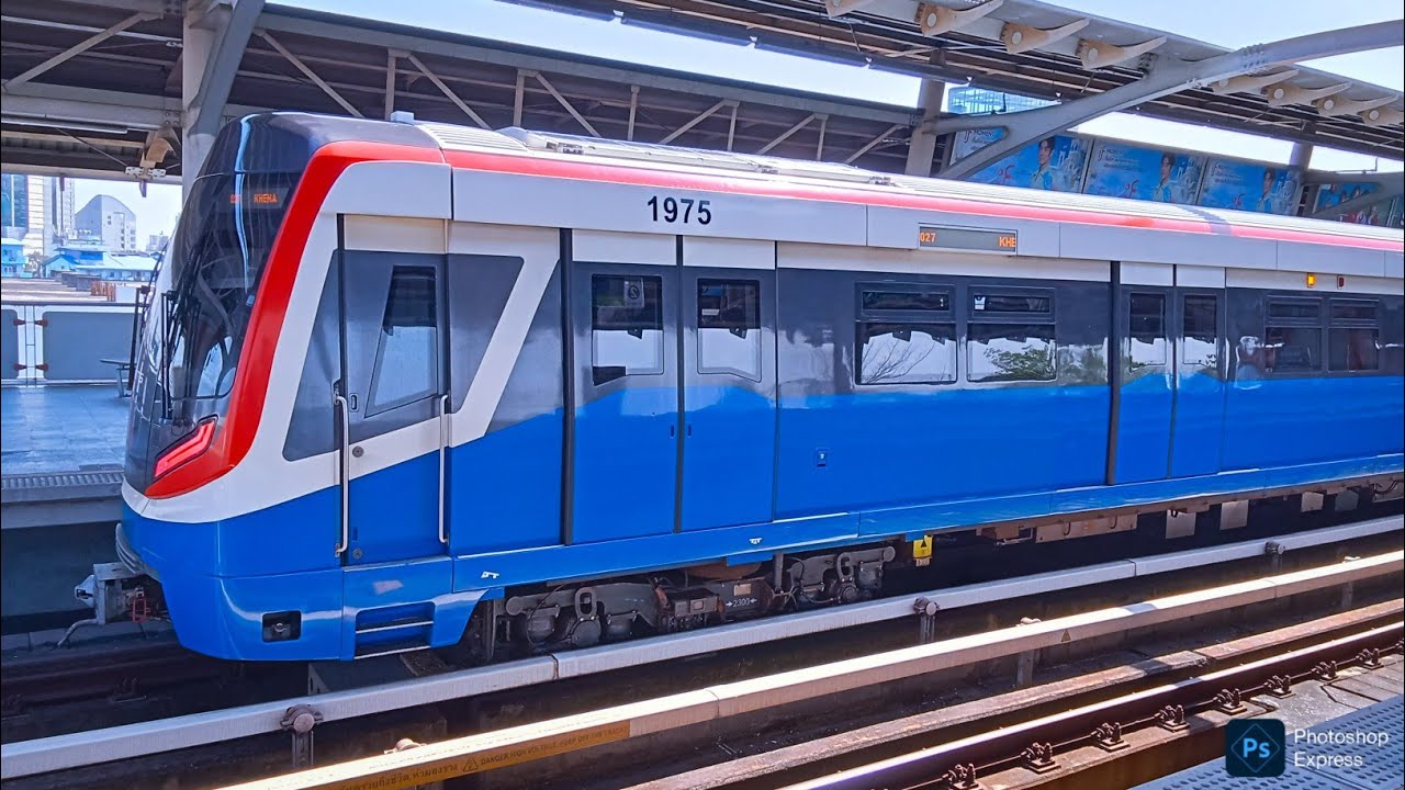 The BTS Skytrain in the afternoon after the New Year period, at Mo Chit Station.
