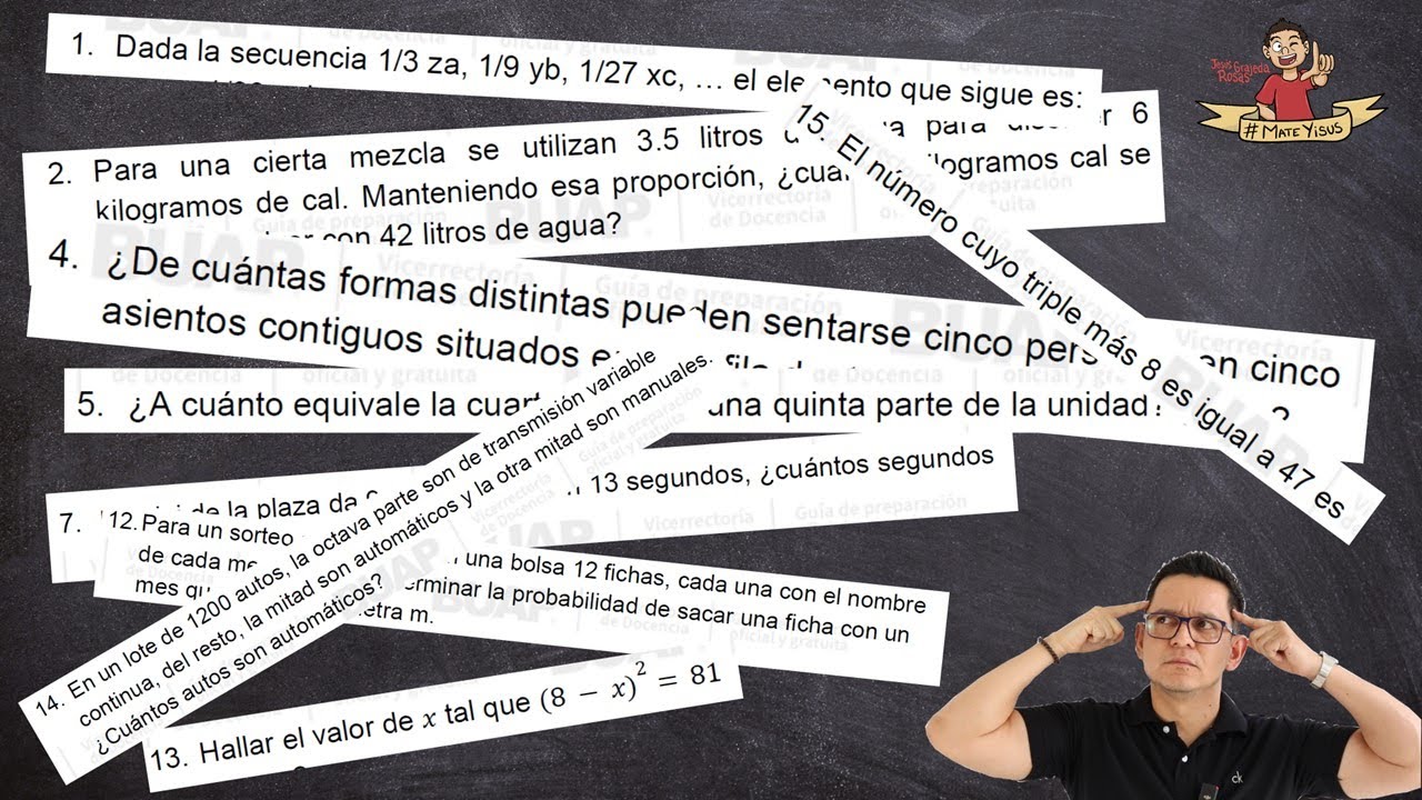 Habilidad matemática. Estos ejercicios pueden venir en tu examen de ingreso a prepa.