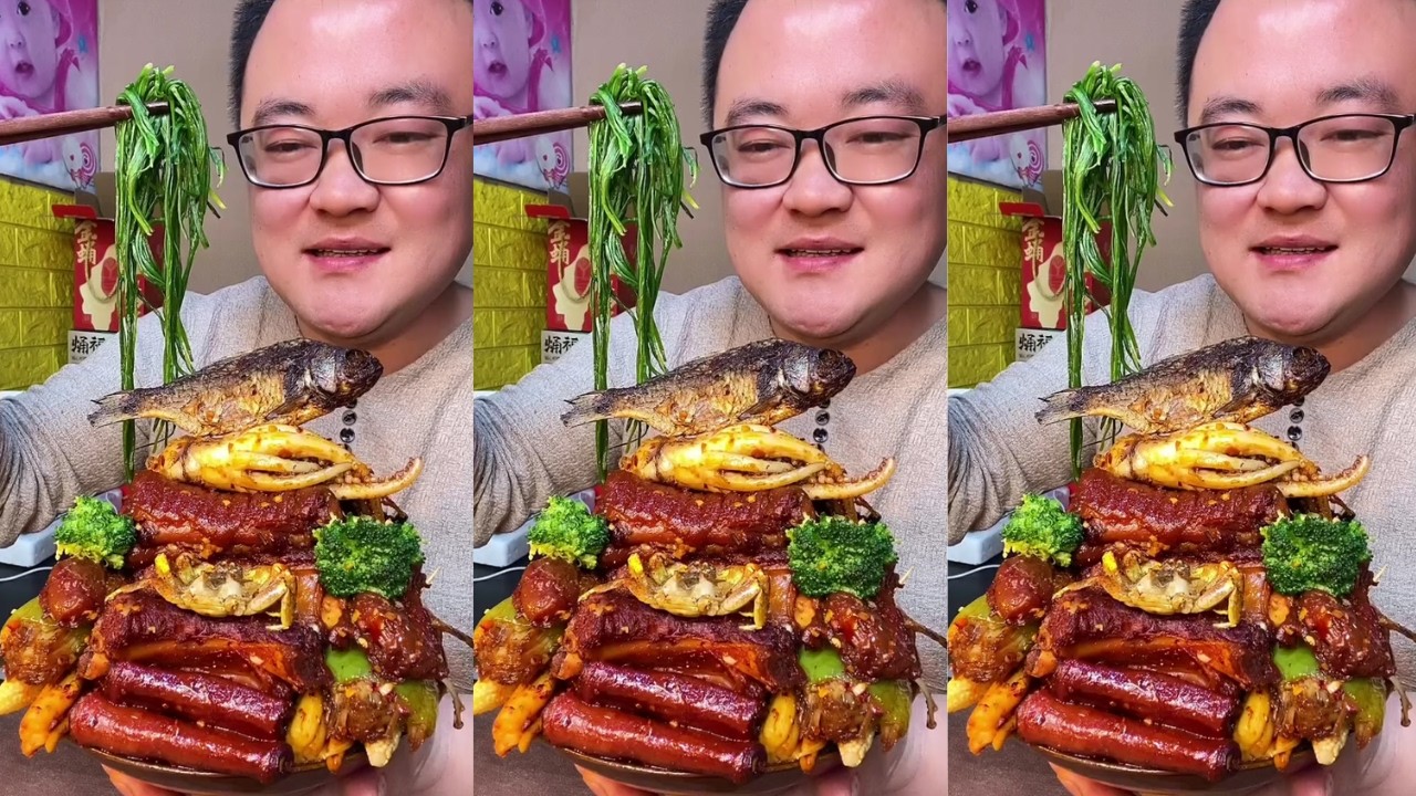 Rural ASMR Satisfying Eating Braised Pork Ribs and Pork Belly | Home Cooking Mukbang So Delicious